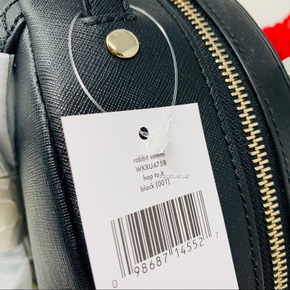 Rabbit sammi backpack bunny black Kate Spade white - Picture 6 of 8